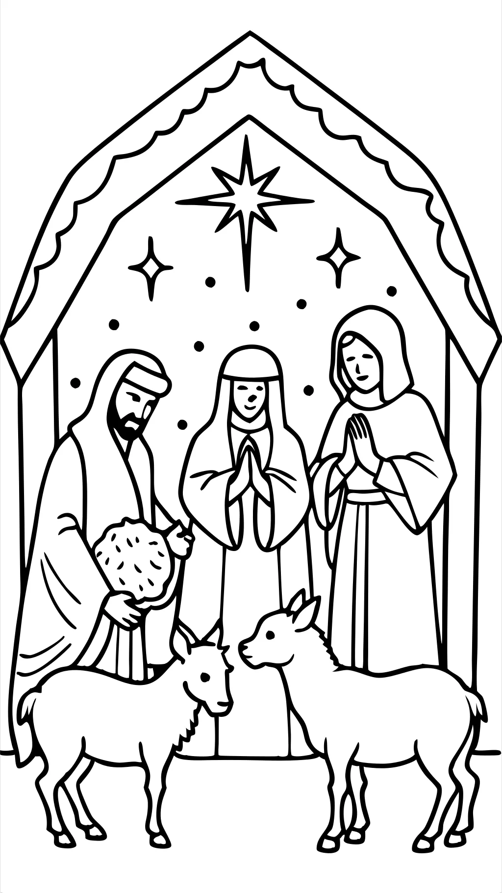 coloriages de Noël religieux